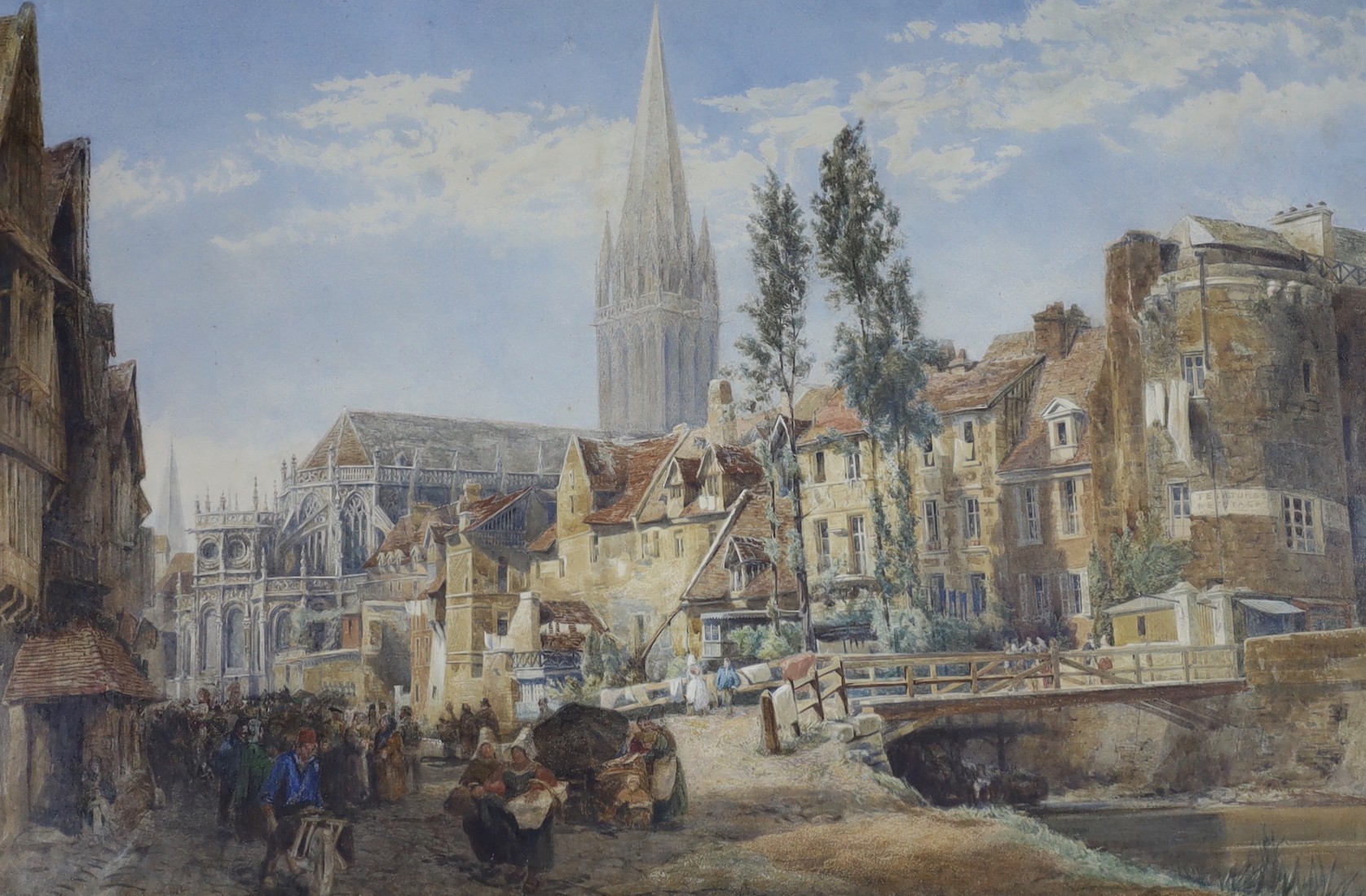 William Wood Deane (1825-1873) , watercolour, 'An old Norman tower at Amiens', signed and dated 1860, 59 x 89cm